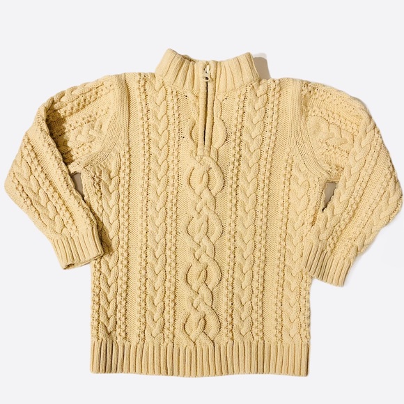Hanna Andersson 100(4) cable knit 1/4 zip sweater